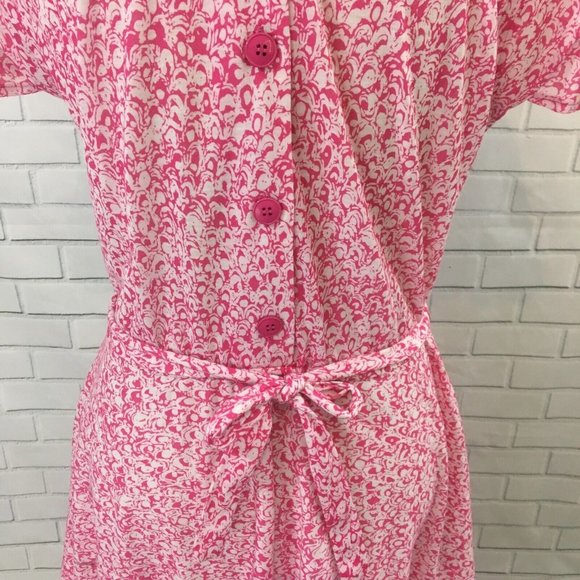 Darian Petites Women's Dress Fit & Flare Vintage Buttons Removable Sash Size 10P - Picture 5 of 7